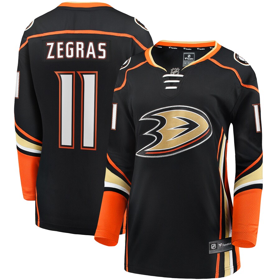 Women's Anaheim Ducks Trevor Zegras Fanatics Branded Black Home Breakaway Player Jersey - Jersey