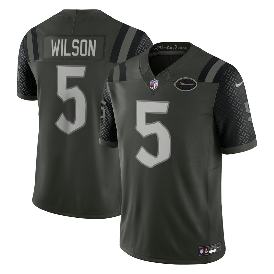 Men's New York Jets Garrett Wilson Nike Gotham Green 2025 Rivalries Collection Limited Jersey - Jersey