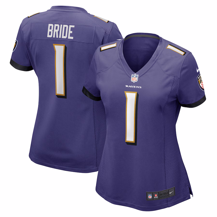 Women's Baltimore Ravens Number 1 Bride Nike Purple Game Jersey - Jersey