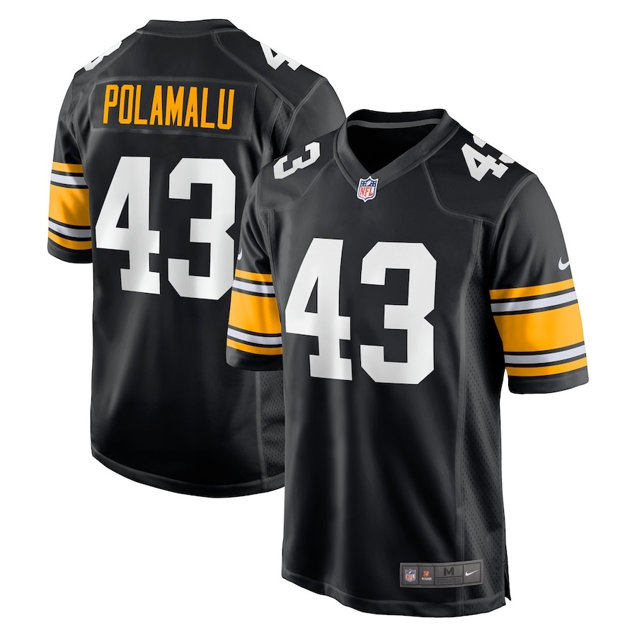 Men's Pittsburgh Steelers Troy Polamalu Nike Black Retired Player Jersey - Jersey
