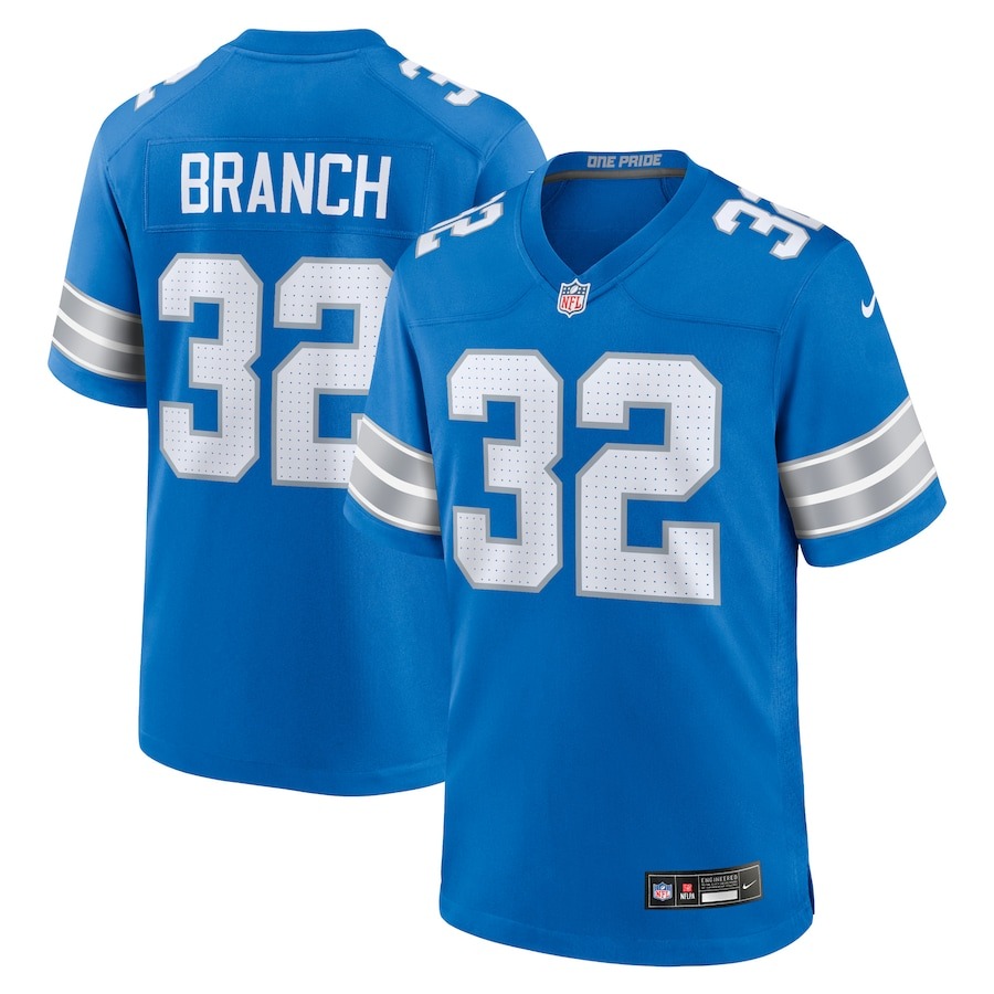 Men's Detroit Lions Brian Branch Nike Blue Game Jersey - Jersey