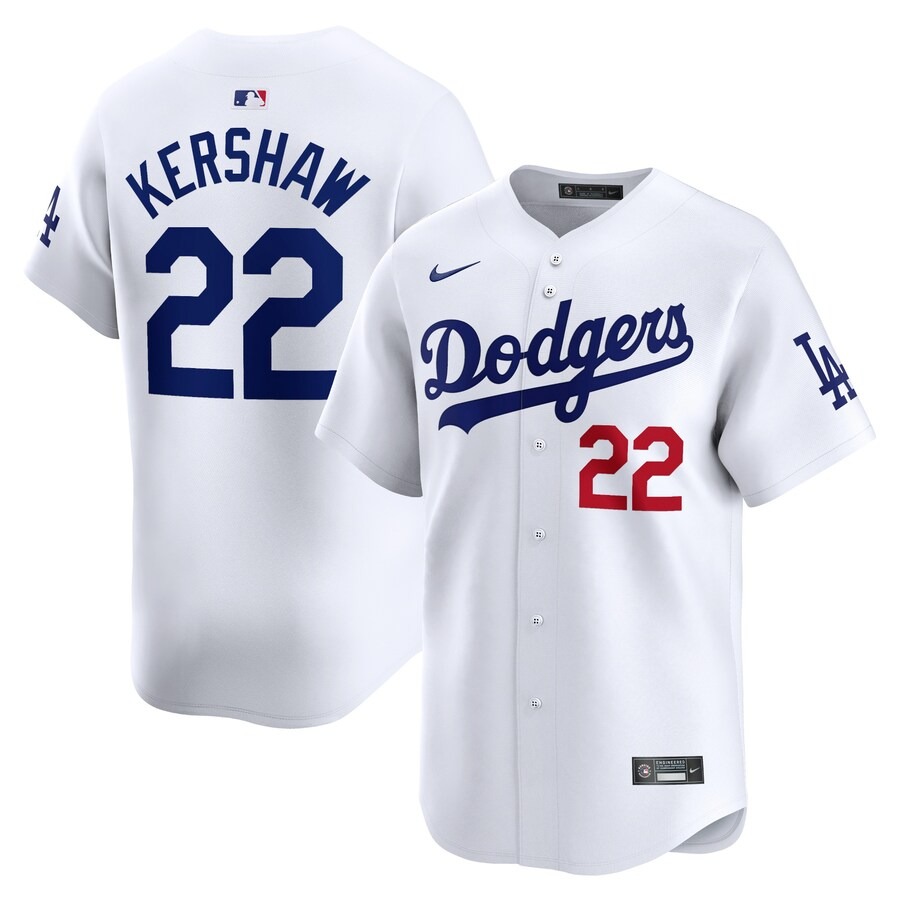 Men's Los Angeles Dodgers Clayton Kershaw Nike White Home Limited Player Jersey - Jersey