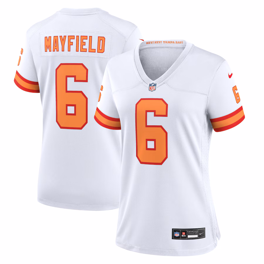 Women's '76 Tampa Bay Buccaneers Baker Mayfield Nike White Game Jersey - Jersey