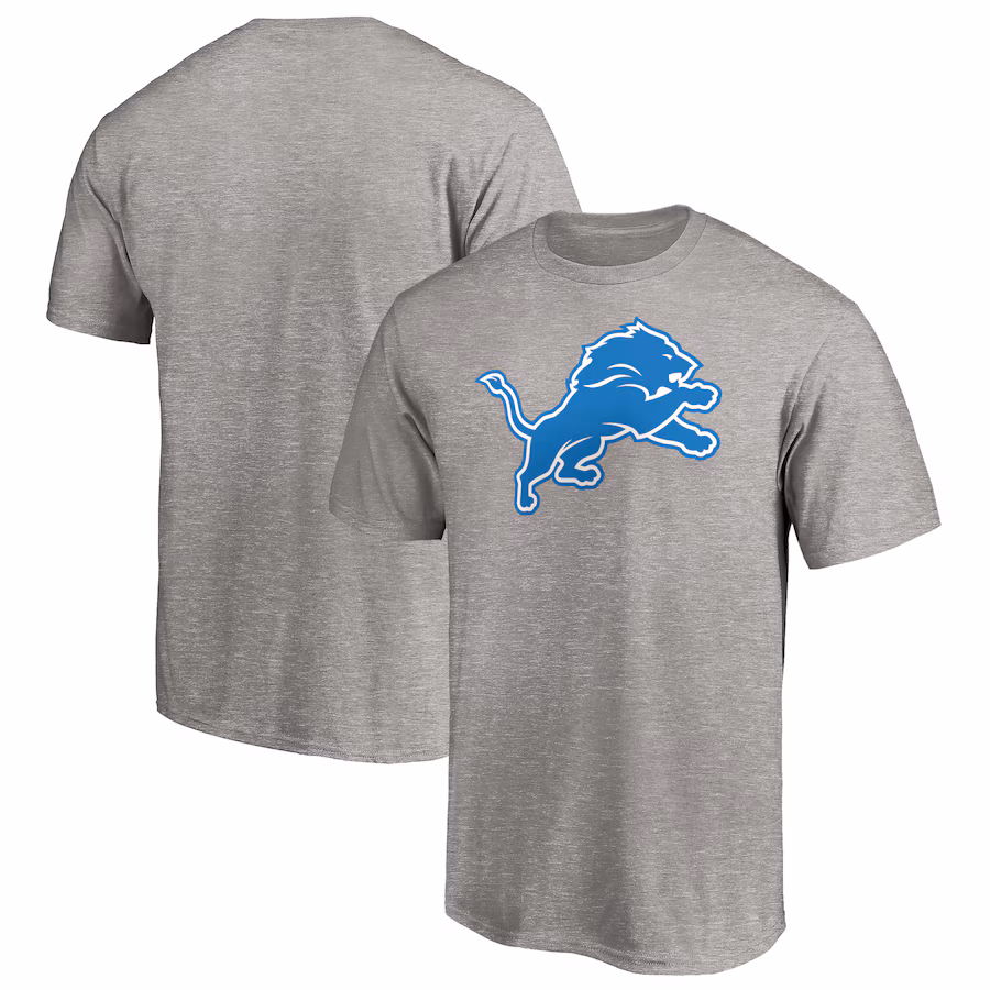 Men's Detroit Lions Fanatics Heather Gray Primary Logo T-Shirt - Jersey