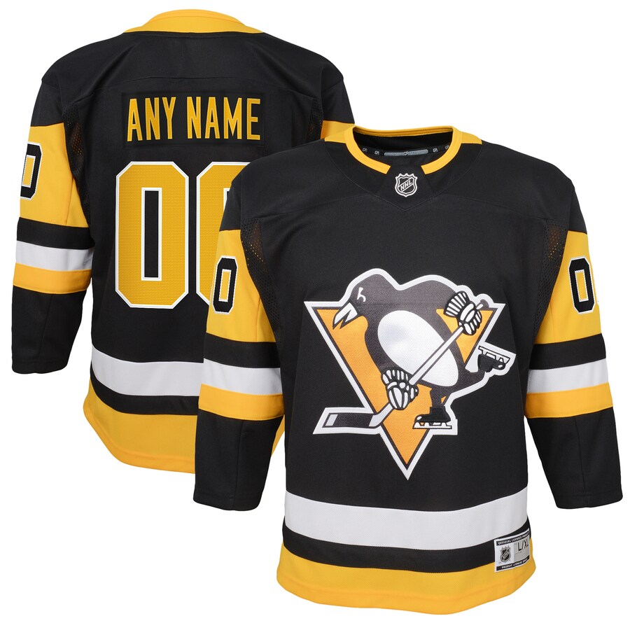 Youth Pittsburgh Penguins Black Home Premier Custom Jersey - Jersey