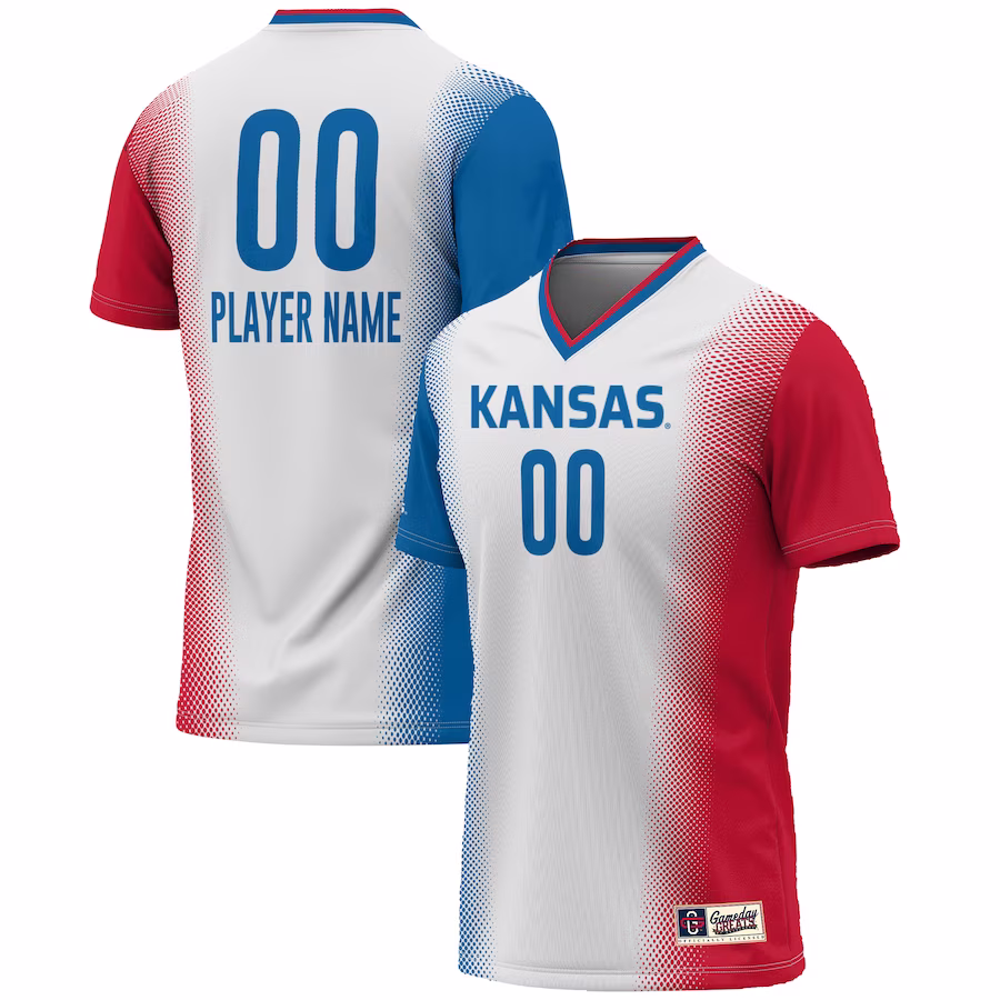 Kansas Jayhawks GameDay Greats Youth NIL Pick-A-Player Lightweight Women's Soccer Jersey - White - Jersey