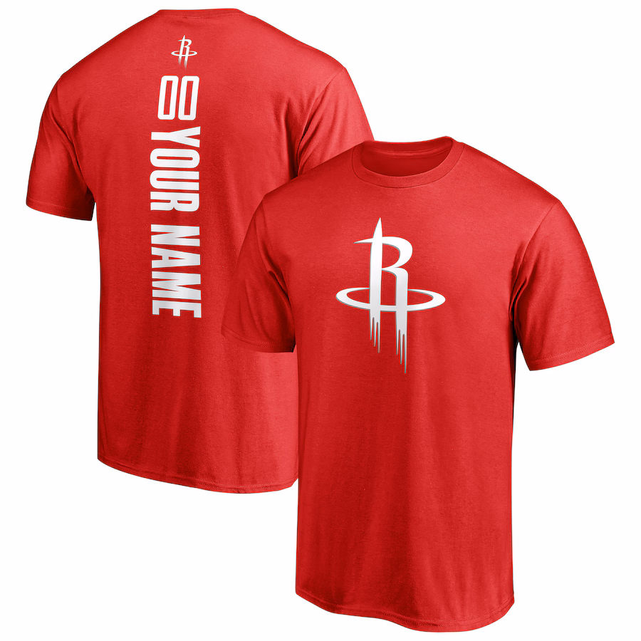 Men's Houston Rockets Red Playmaker Personalized Name & Number T-Shirt - Jersey