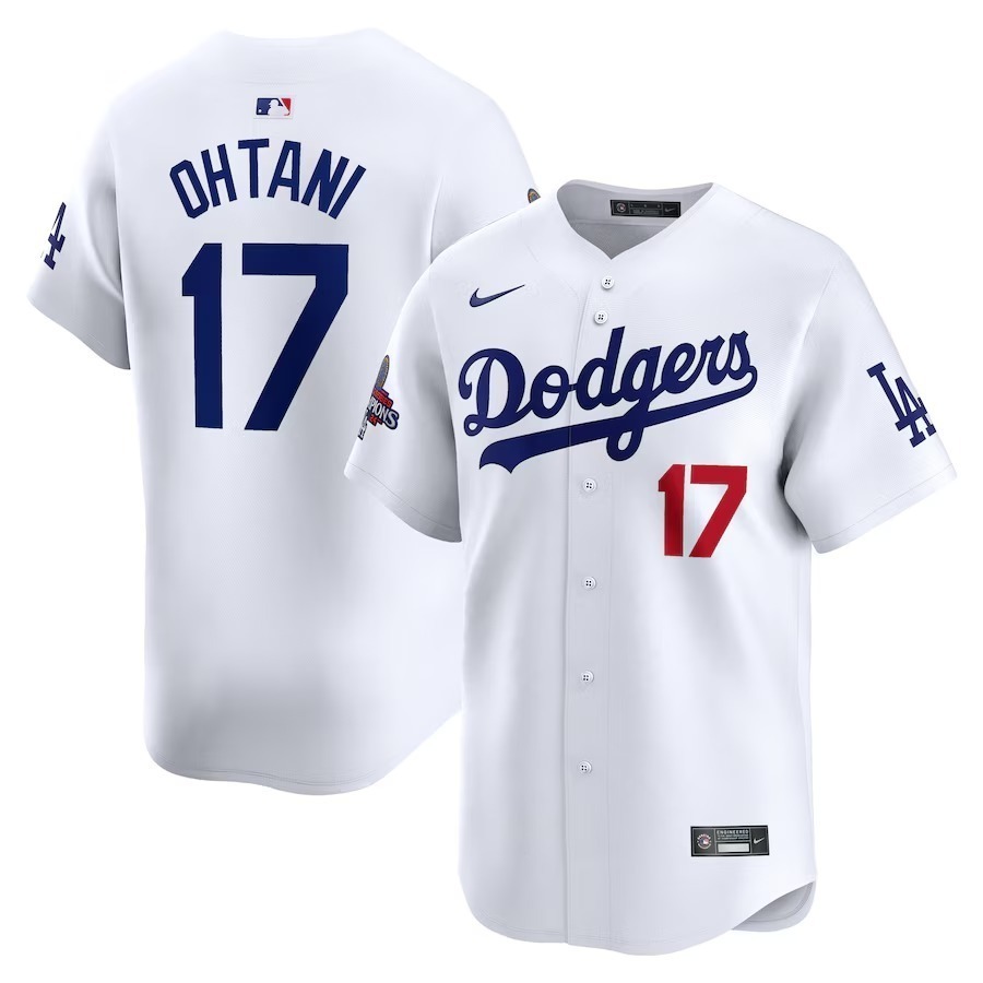 Men's Los Angeles Dodgers Shohei Ohtani Nike White 2024 World Series Champions Home Limited Player Jersey - Jersey