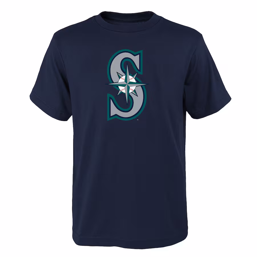 Youth Seattle Mariners Navy Logo Primary Team T-Shirt - Jersey
