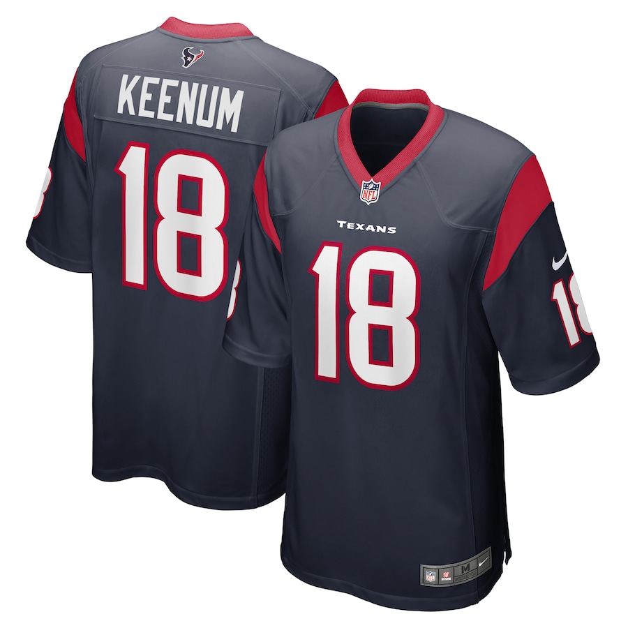 Men's Houston Texans Case Keenum Nike Navy Game Player Jersey - Jersey