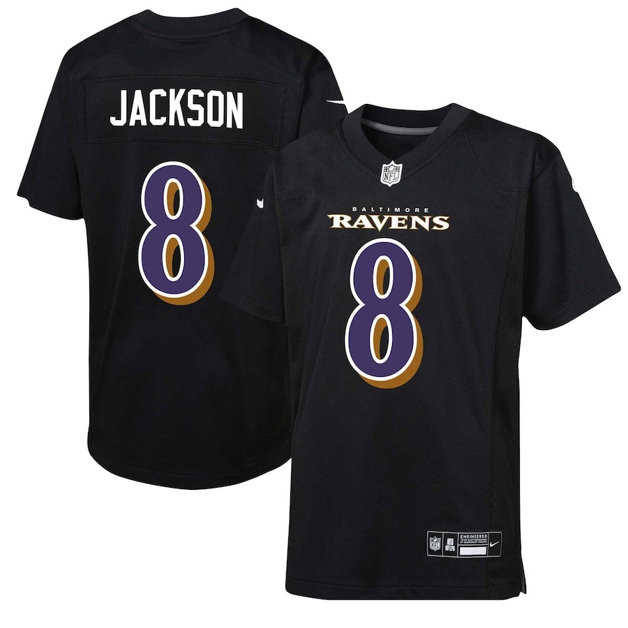 Youth Baltimore Ravens Lamar Jackson Nike Black Fashion Game Jersey - Jersey
