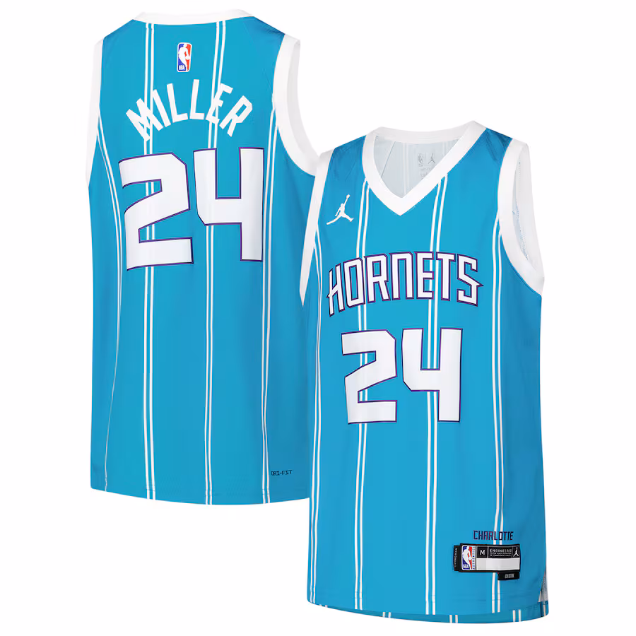 Youth Charlotte Hornets Brandon Miller Nike Teal Swingman Jersey - Icon Edition - Jersey