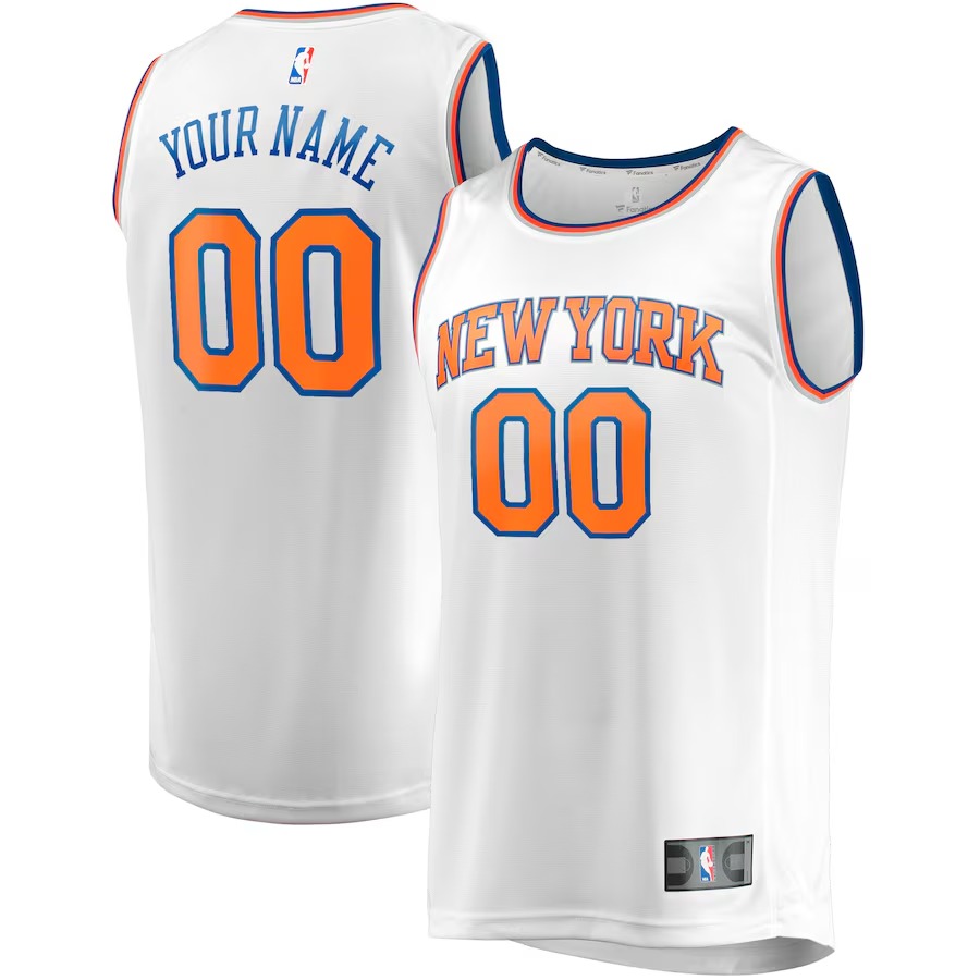 Men's New York Knicks Fanatics White Fast Break Custom Replica Jersey - Association Edition - Jersey