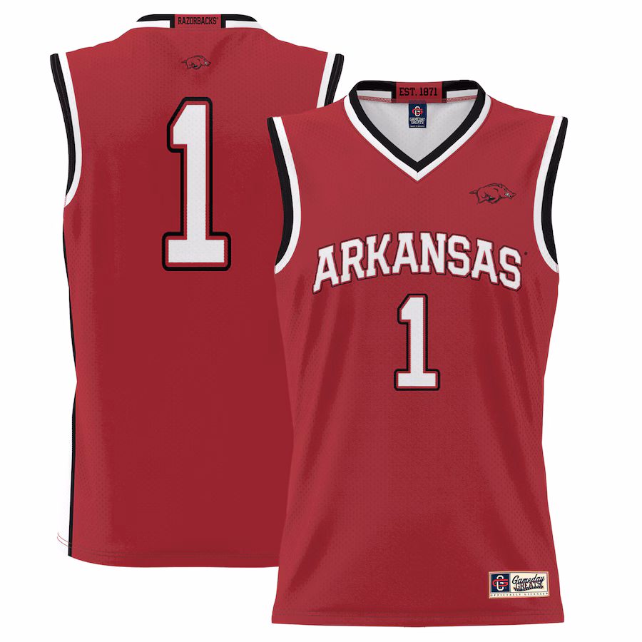 Youth GameDay Greats #1 Cardinal Arkansas Razorbacks Lightweight Basketball Jersey - Jersey