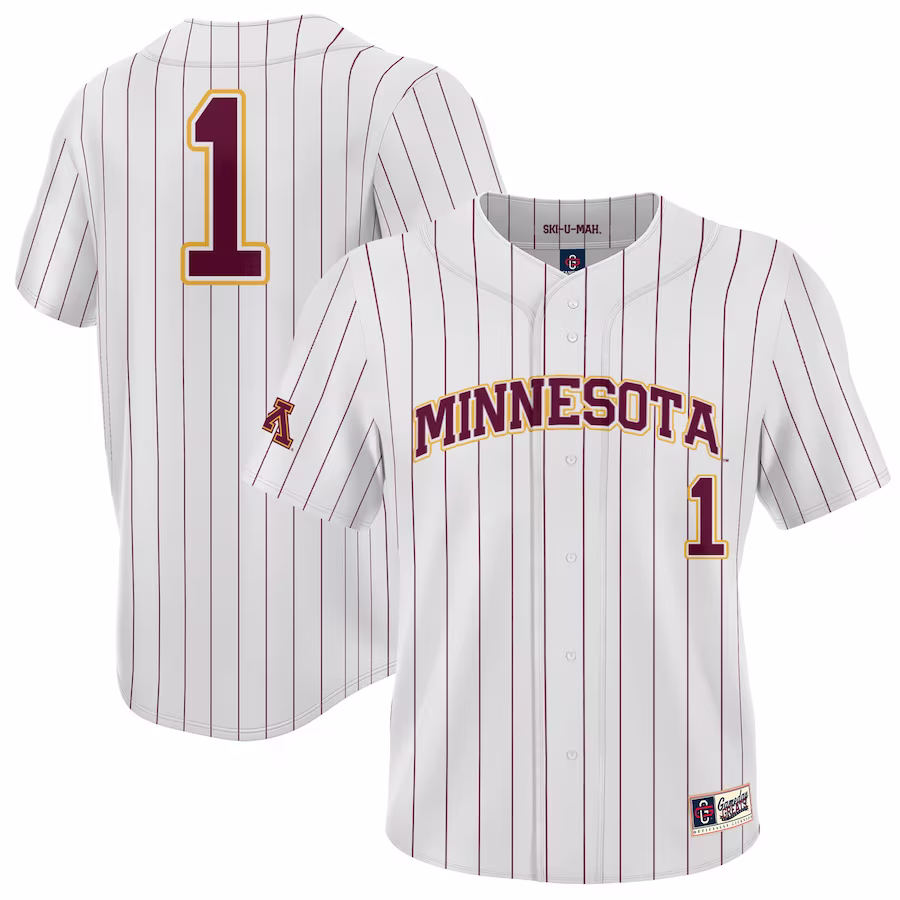#1 Minnesota Golden Gophers GameDay Greats Youth Baseball Jersey Lightweight- White - Jersey