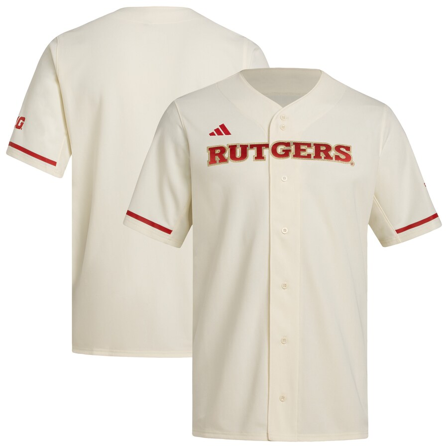 Men's adidas  Cream Rutgers Scarlet Knights Replica Baseball Jersey - Jersey