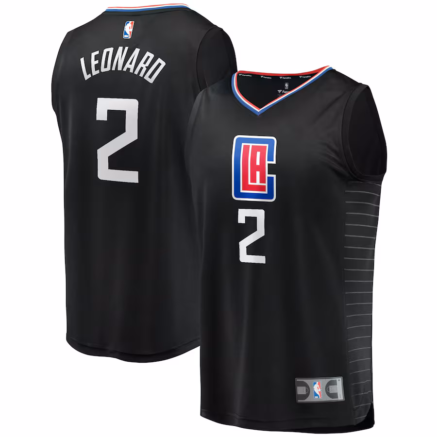 Youth LA Clippers Kawhi Leonard Fanatics Black Fast Break Player Jersey - Statement Edition - Jersey