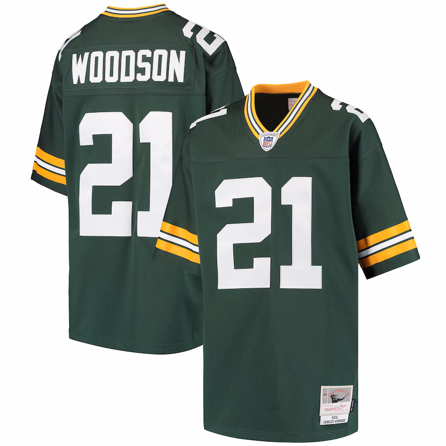 Youth Green Bay Packers Charles Woodson Mitchell & Ness Green Retired Player Legacy Jersey - Jersey