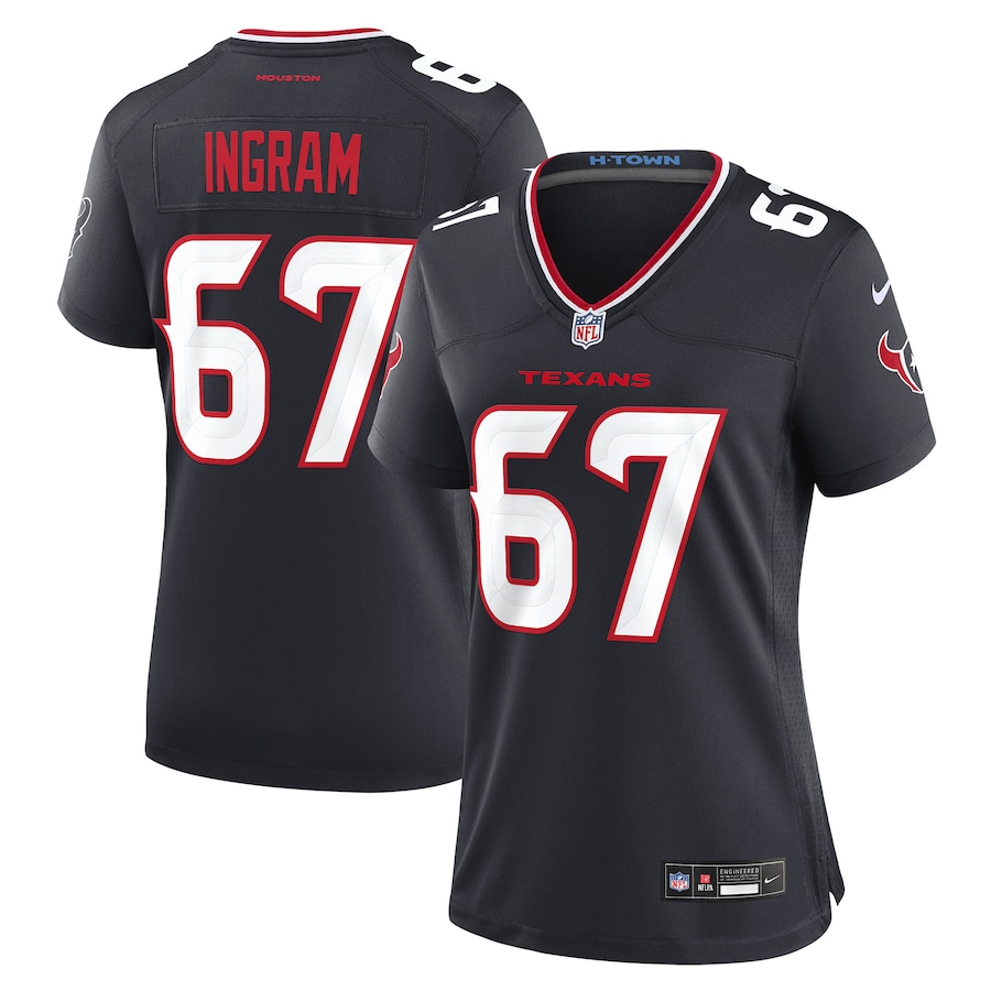 Women's Houston Texans Ed Ingram Nike Navy Team Game Jersey - Jersey