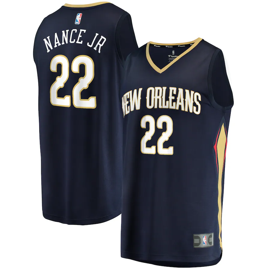 Men's New Orleans Pelicans Larry Nance Jr. Fanatics Navy Fast Break Replica Jersey - Icon Edition - Jersey
