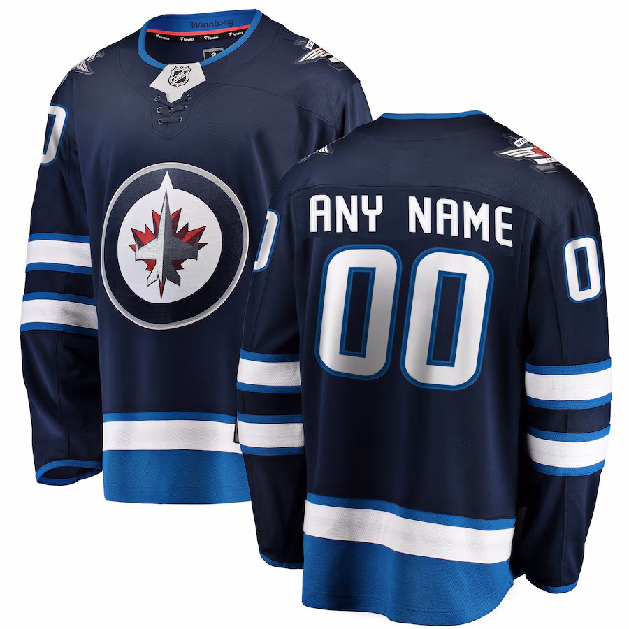 Men's Winnipeg Jets Fanatics Blue Home Breakaway Custom Jersey - Jersey