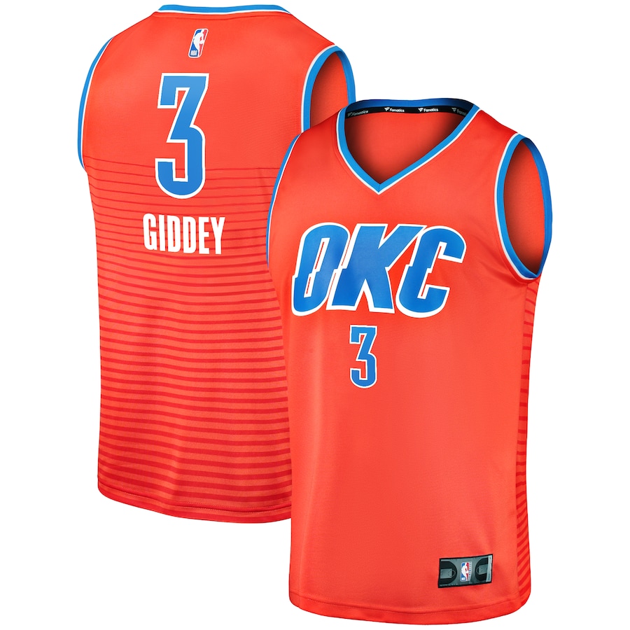 Men's Oklahoma City Thunder Josh Giddey Fanatics Orange Fast Break Replica Player Jersey - Statement Edition - Jersey