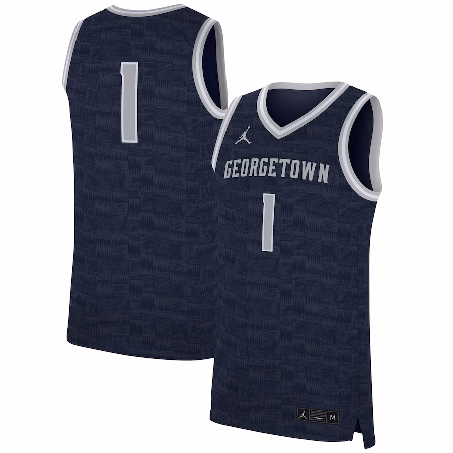Men's Nike #1 Navy Georgetown Hoyas Replica Jersey - Jersey