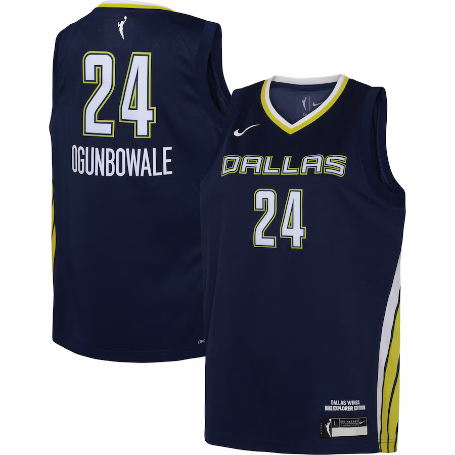 Youth Dallas Wings Arike Ogunbowale Nike Navy 2021 Explorer Edition Victory Player Jersey - Jersey