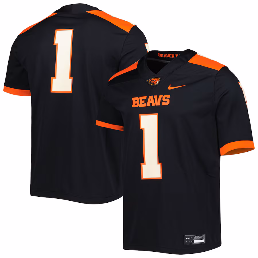#1 Oregon State Beavers Nike Untouchable Football Jersey - Black - Jersey