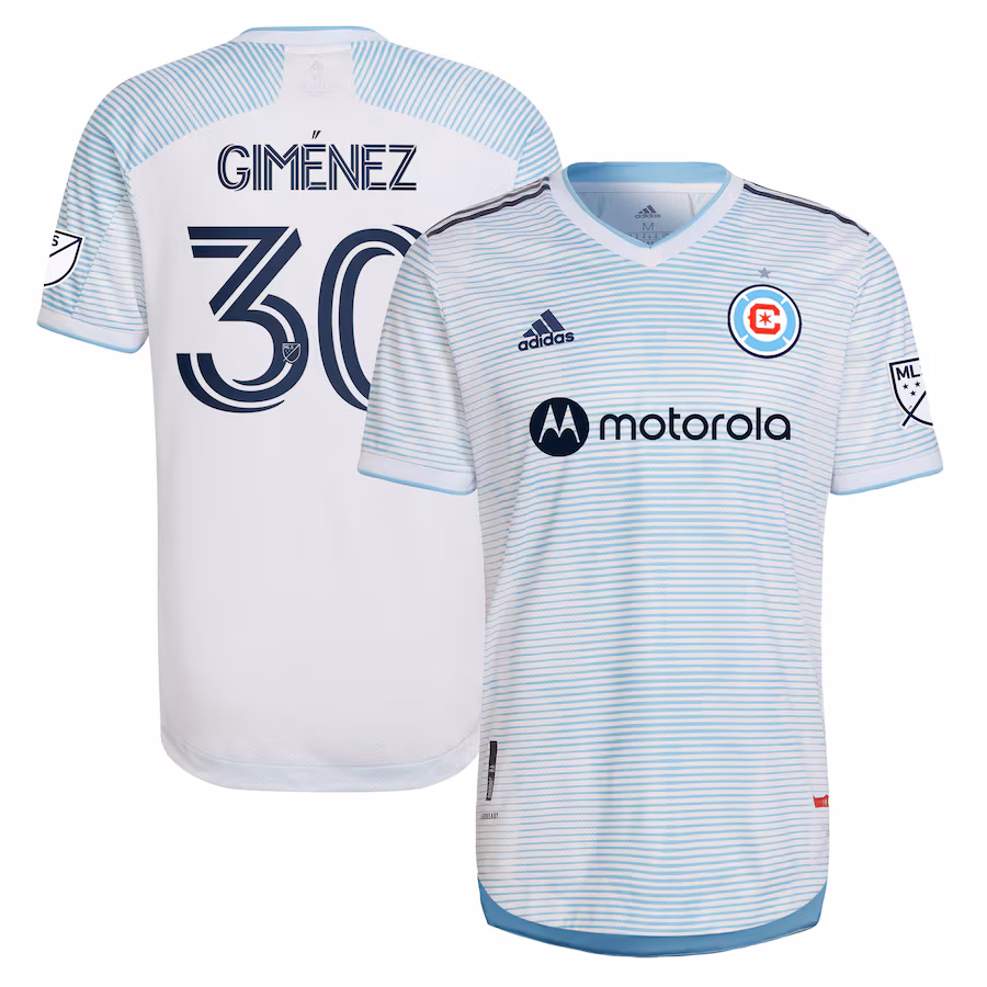 Men's Chicago Fire adidas White 2022 Lakefront Kit Authentic Player Jersey - Jersey