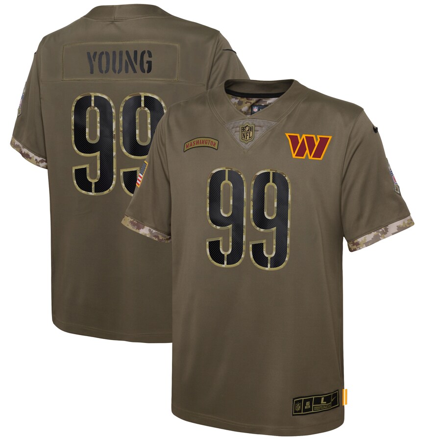 Youth Washington Commanders Chase Young Nike Olive 2022 Salute To Service Player Limited Jersey - Jersey