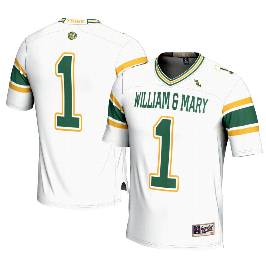 Men's GameDay Greats #1 White William & Mary Tribe Football Jersey - Jersey