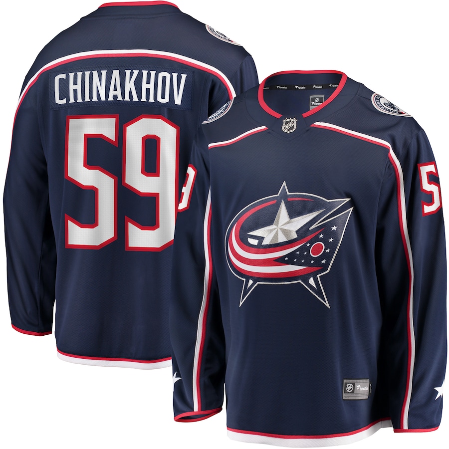 Men's Columbus Blue Jackets Yegor Chinakhov Fanatics Navy Home Breakaway Player Jersey - Jersey