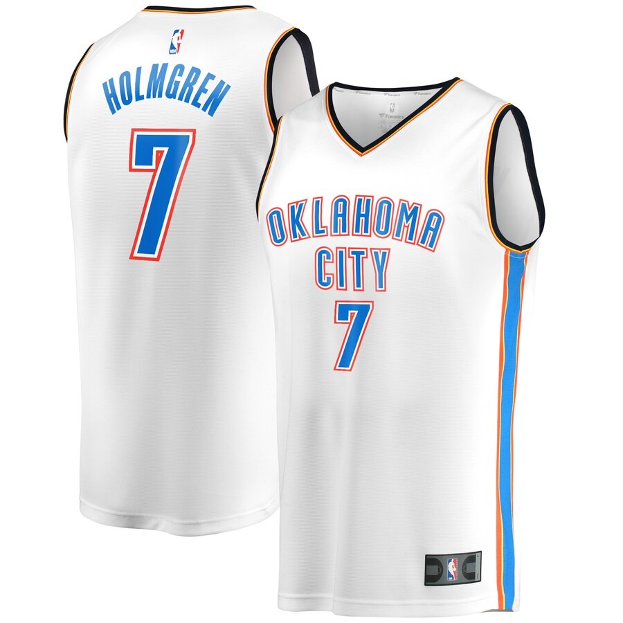 Men's Oklahoma City Thunder Chet Holmgren Fanatics White Fast Break Player Jersey - Association Edition - Jersey