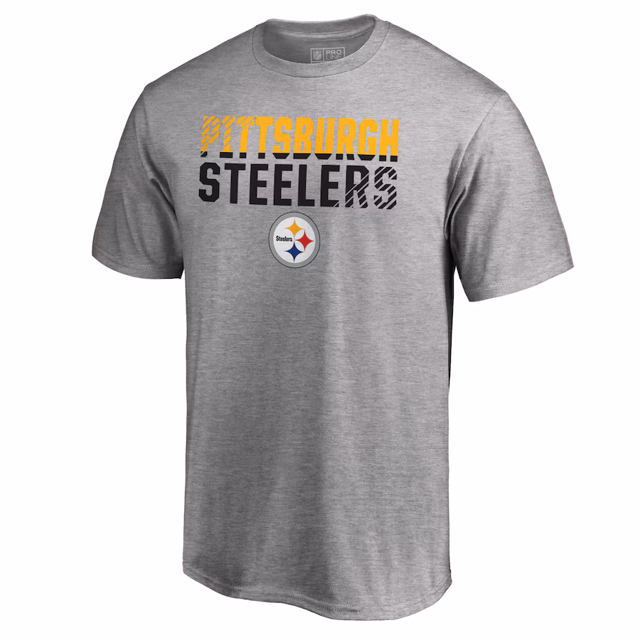 Men's Pittsburgh Steelers Fanatics Heather Gray Iconic Collection Fade Out T-Shirt II - Jersey