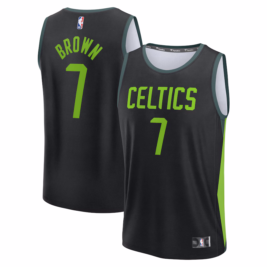 Youth Boston Celtics Jaylen Brown Fanatics Black 2024/25 Fast Break Player Jersey - City Edition - Jersey