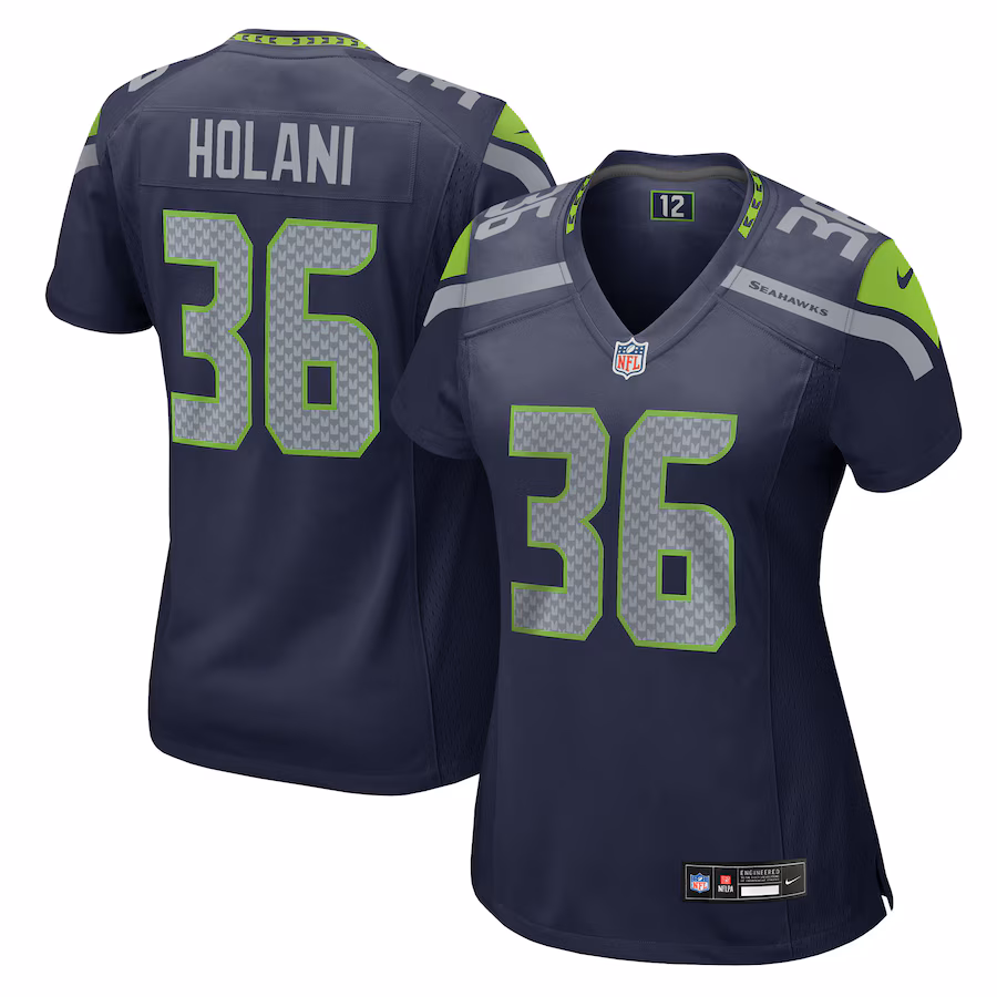 Women's Seattle Seahawks George Holani Nike College Navy Team Game Jersey - Jersey