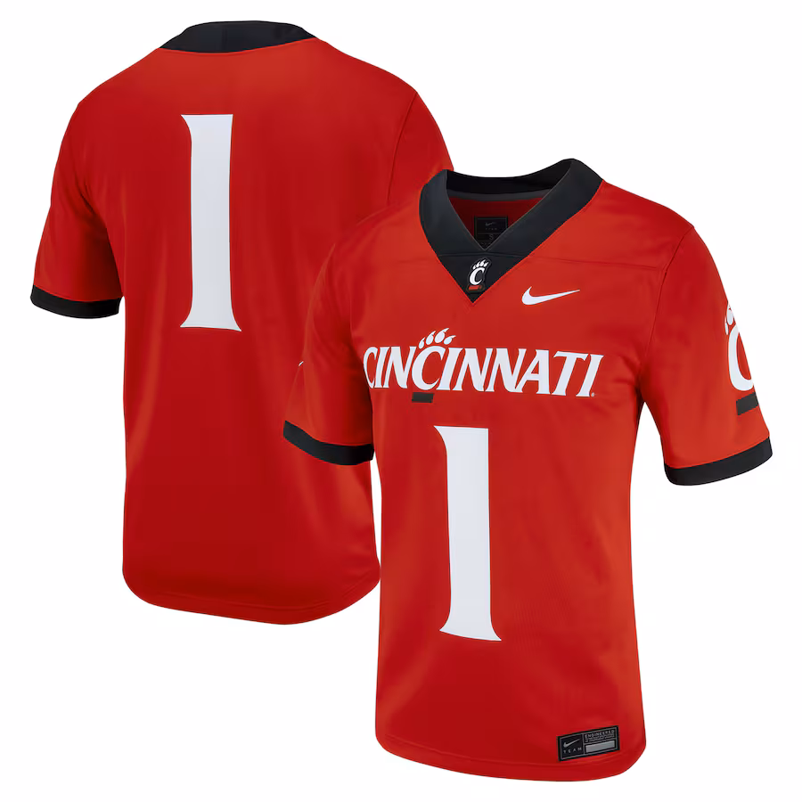 Men's Nike #1 Red Cincinnati Bearcats Untouchable Football Jersey - Jersey