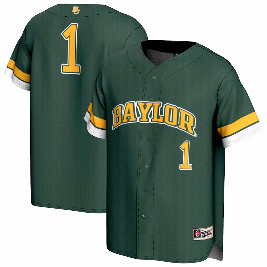 Youth GameDay Greats #1 Green Baylor Bears Lightweight Collegiate Baseball Fashion Jersey - Jersey