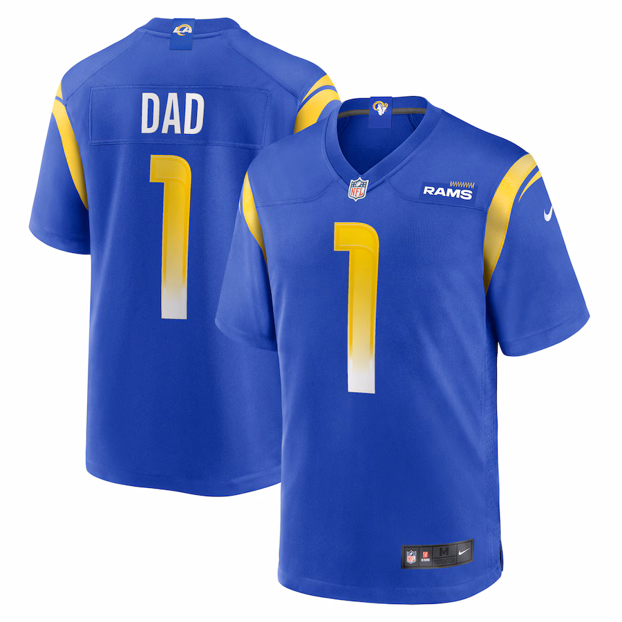 Men's Los Angeles Rams Number 1 Dad Nike Royal Game Jersey - Jersey