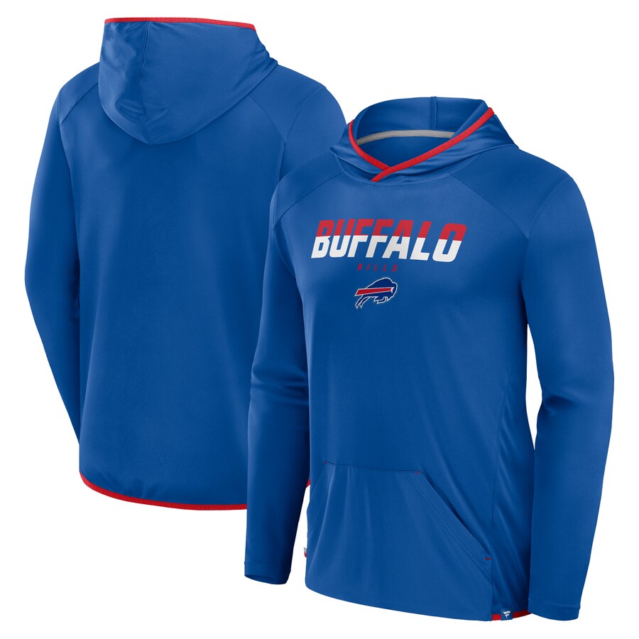 Men's Buffalo Bills Fanatics Royal Transitional Defender Hoodie Long Sleeve T-Shirt - Jersey