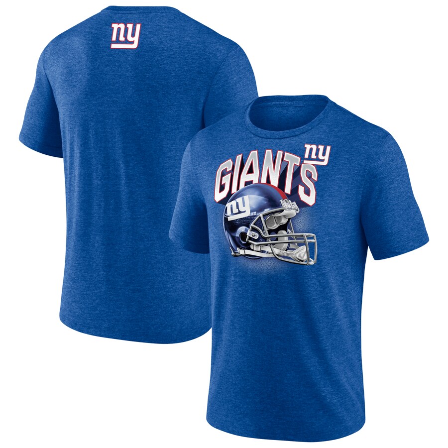 Men's New York Giants  Fanatics Heather Royal Tri-Blend Helmet End Around T-Shirt - Jersey