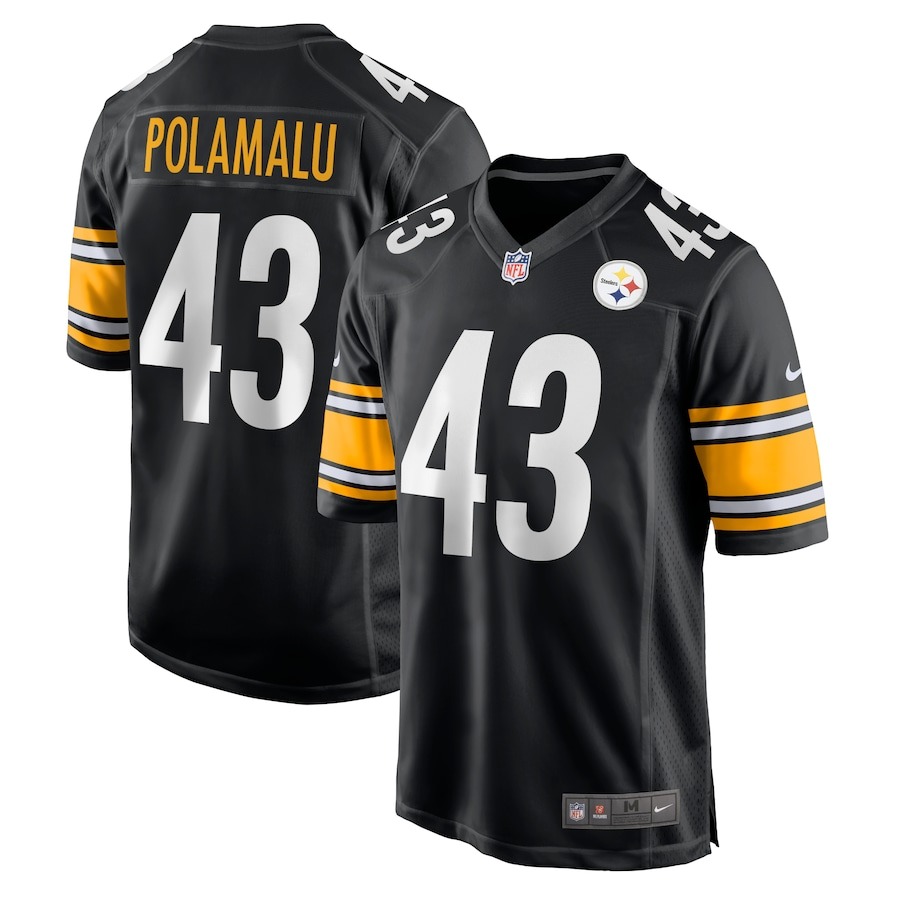 Men's Pittsburgh Steelers Troy Polamalu Nike Black Retired Player Game Jersey - Jersey