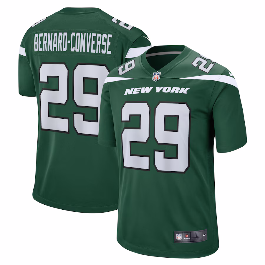 Men's New York Jets Jarrick Bernard Converse Nike Gotham Green  Game Jersey - Jersey