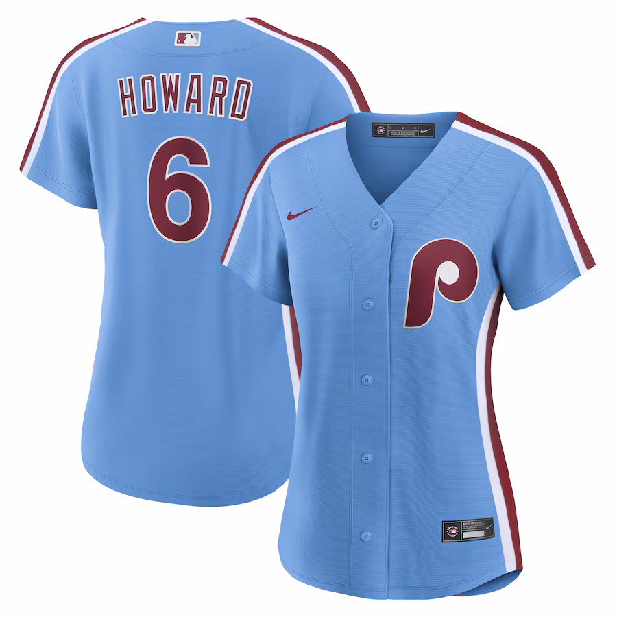 Women's Philadelphia Phillies Ryan Howard Nike Light Blue Replica Jersey - Jersey