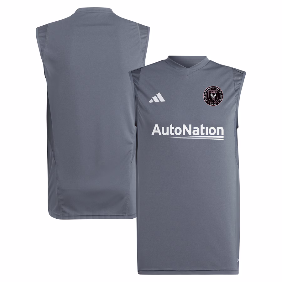 Men's Inter Miami CF adidas Gray 2024 Sleeveless Training Jersey - Jersey