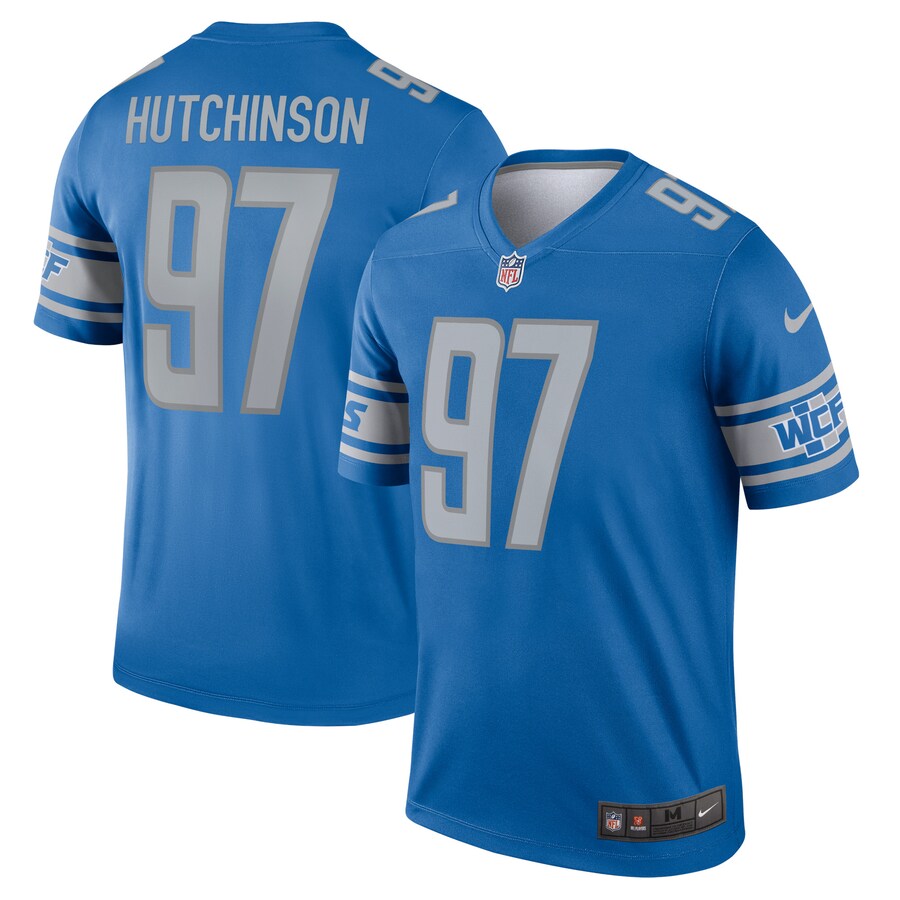 Men's Detroit Lions Aidan Hutchinson Nike Blue Legend Jersey - Jersey
