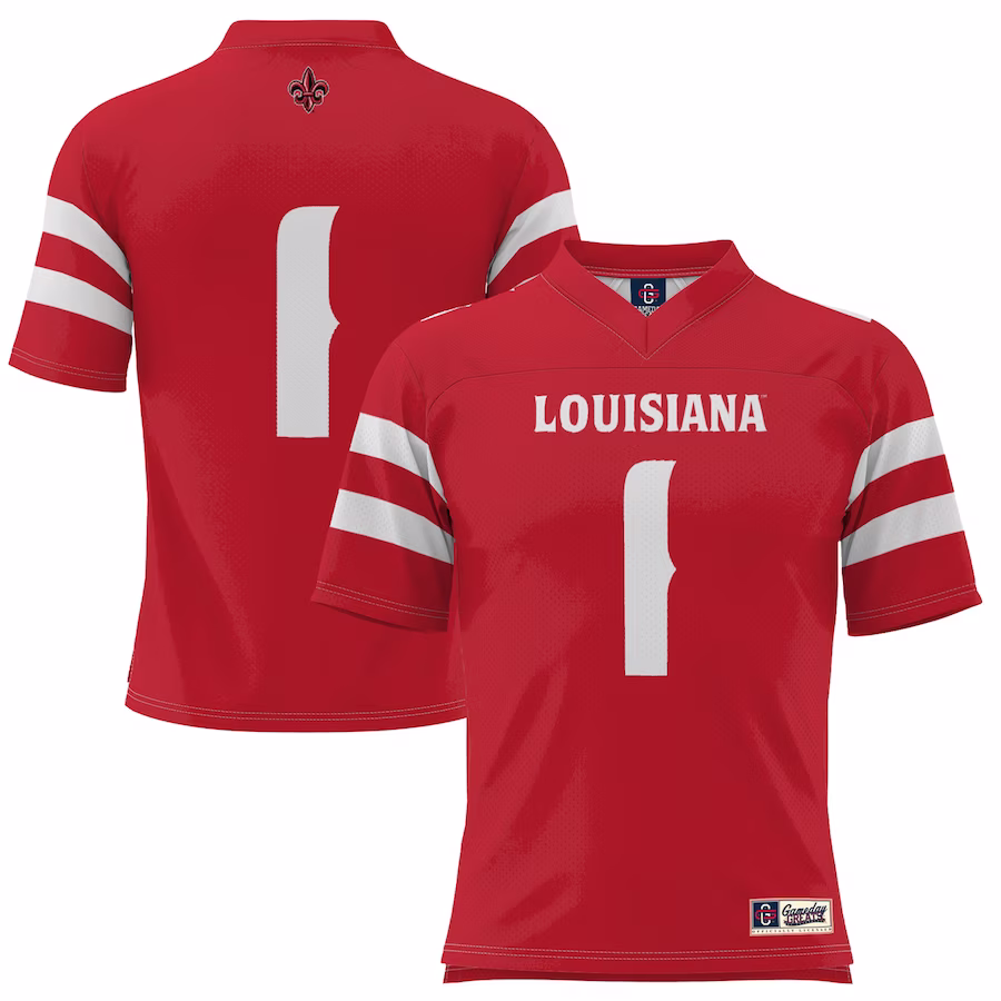 #1 Louisiana Ragin' Cajuns GameDay Greats Youth Football Jersey - Red - Jersey