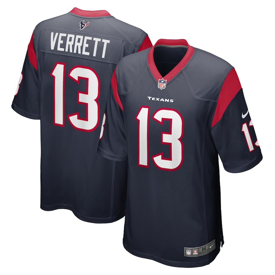 Men's Houston Texans Jason Verrett Nike Navy Game Jersey - Jersey