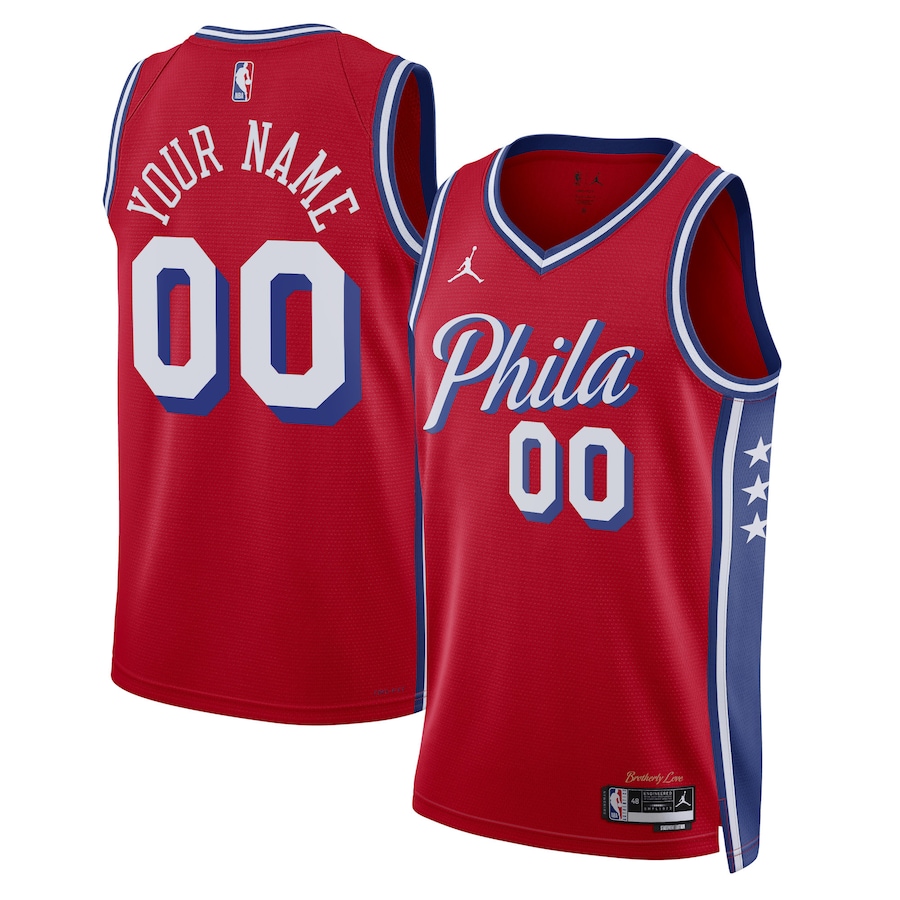 Unisex Philadelphia 76ers Jordan Brand Red 2022/23 Swingman Custom Jersey - Statement Edition - Jersey